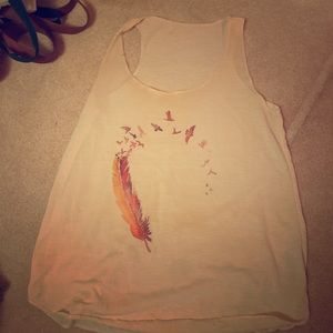 Basic white tank with feathers